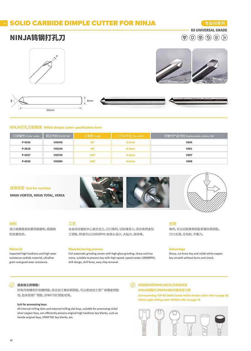 ninja tungsten steel punch 60 series 8